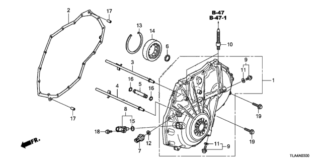 2017 Honda CR-V AT Left Side Cover Diagram