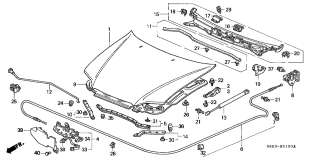 2002 Honda Accord Engine Hood Diagram