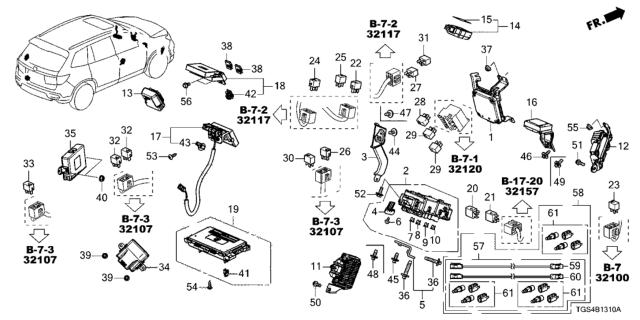 2019 Honda Passport Control Unit (Cabin) Diagram 1