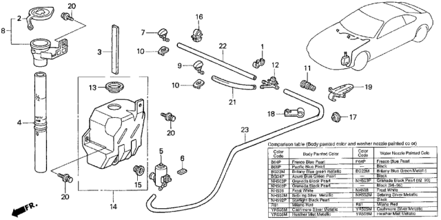 1996 Honda Prelude Windshield Washer Diagram