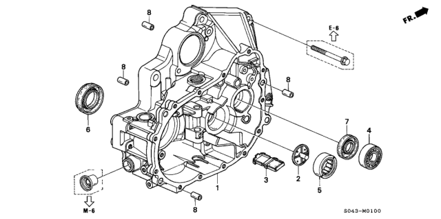 1997 Honda Civic MT Clutch Housing Diagram