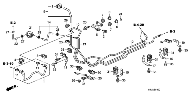 2008 Honda Pilot Fuel Pipe Diagram