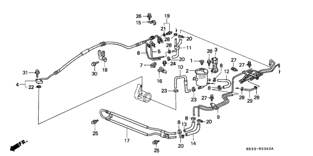 1992 Honda Civic Hose, Power Steering Return Diagram for 53732-SR3-A50