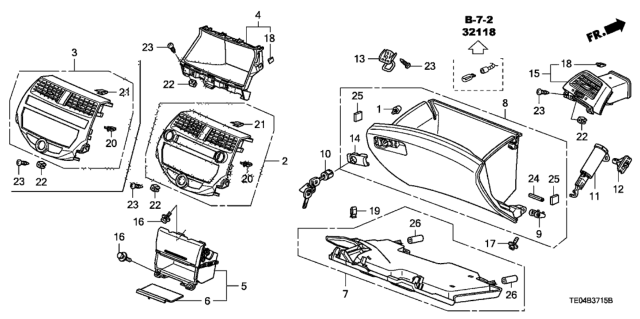 2008 Honda Accord 2 Door EXL-V6 KL 6MT Instrument Panel Garnish (Passenger Side) Diagram