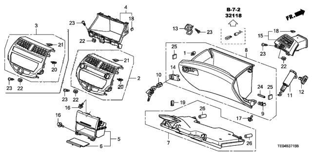 2010 Honda Accord Panel Assy., Center (Typeu) (Black/Ivory) Diagram for 77250-TA0-A31ZE