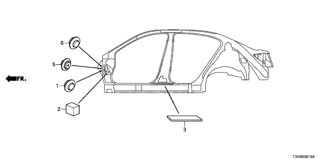 2014 Honda Accord Block, Center Pillar Diagram for 91617-T2A-P00