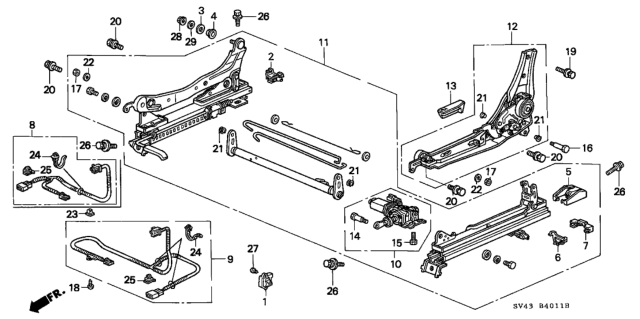 1994 Honda Accord Motor Assembly, Driver Side Height Diagram for 81513-SV4-A12