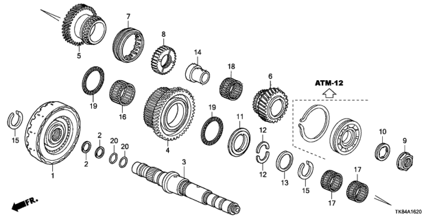 2011 Honda Odyssey Ring, Seal (35MM) Diagram for 22816-RT4-004