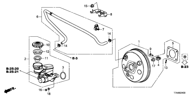 2021 Honda HR-V Master Cylinder Diagram for 46100-T7W-A02