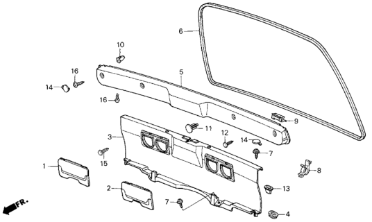 1987 Honda Civic Clip, Lining *YR89L* (PALMY BROWN) Diagram for 90667-SB3-003ZG