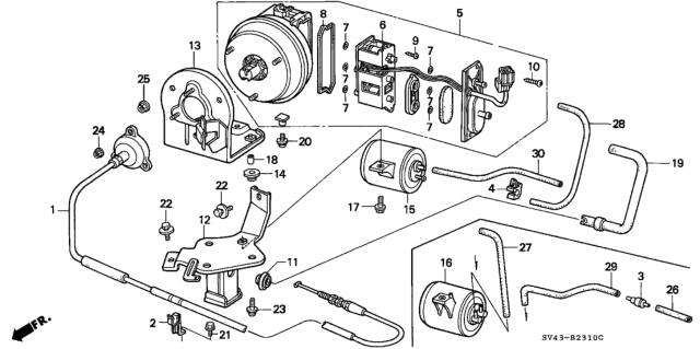 1996 Honda Accord Stay, Actuator Diagram for 36613-P0A-A00