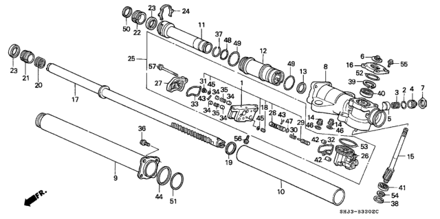 1990 Honda Civic P.S. Gear Box Components Diagram