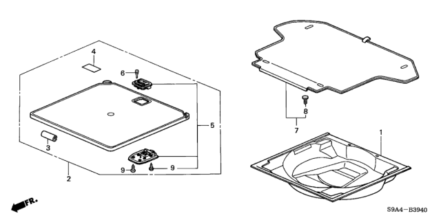 2004 Honda CR-V Bucket, RR. Floor Diagram for 83823-SCA-E01