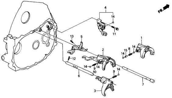 1989 Honda Civic Fork, Gearshift (1-2) Diagram for 24220-PL3-020