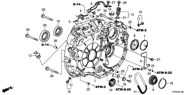 2019 Honda Accord AT Torque Converter Case Diagram