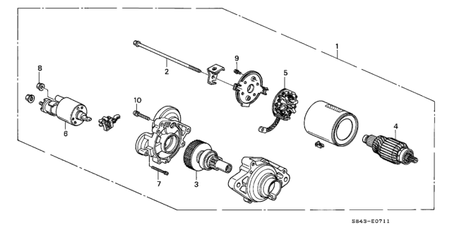 2002 Honda Accord Starter Motor (Mitsuba) Diagram