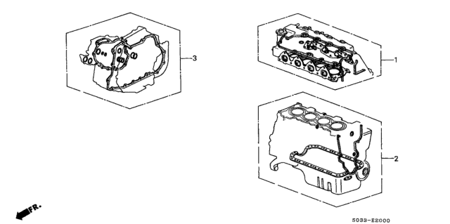 1997 Honda Civic Gasket Kit Diagram