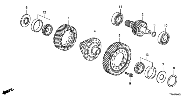 2011 Honda Crosstour Bearing, Taper (45X87X24.75) Diagram for 91120-RJF-T01