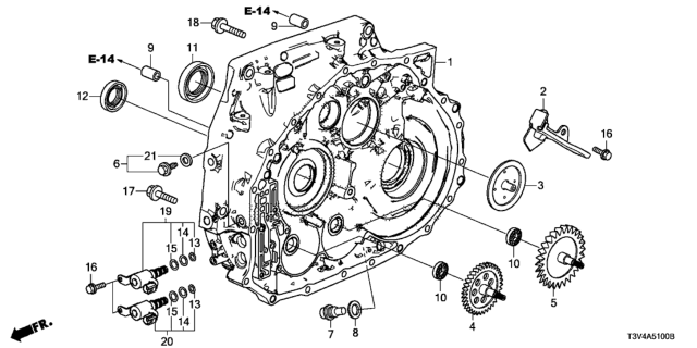 2014 Honda Accord Plate, Baffle Diagram for 21340-5M4-000