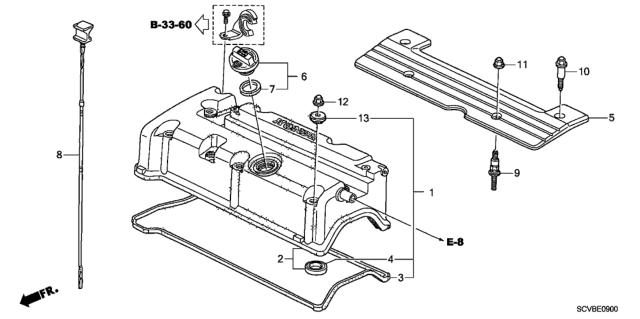 2011 Honda Element Cylinder Head Cover Diagram