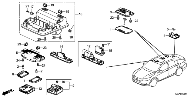 2017 Honda Accord Light Ass*NH167L* Diagram for 39180-T2A-A51ZC