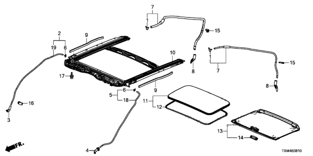 2020 Honda Insight 4 Door TOURIN KA CVT Sliding Roof Diagram