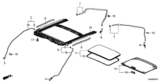 2019 Honda Insight V.Tube,RR Drain Diagram for 70060-TBA-A00