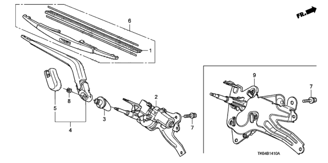 2011 Honda Fit Cover, Arm Diagram for 76721-SFA-003