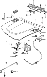 1981 Honda Prelude 2 Door ** KA HMT Hood Diagram