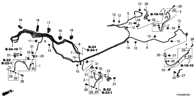 2018 Honda Accord Clip, Brake Pipe Diagram for 46396-T4N-H01