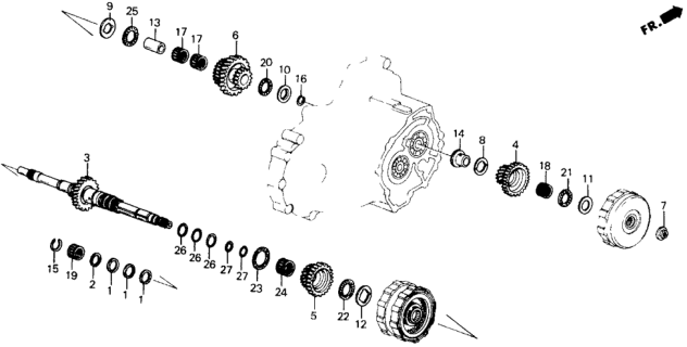 1988 Honda Prelude Gear, Mainshaft Second Diagram for 23431-PK4-000