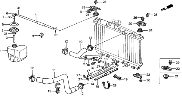 1989 Honda Civic 5 Door ** (WAGOVAN) KA 5MT Radiator Hose Diagram