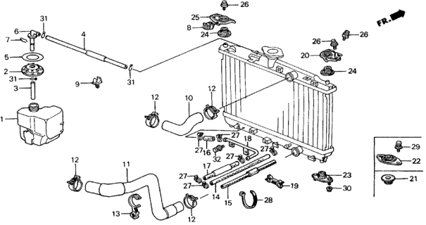 1991 Honda Civic Radiator Hose Diagram