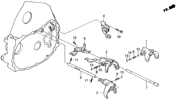 1993 Honda Del Sol MT Shift Fork - Fork Shaft Diagram