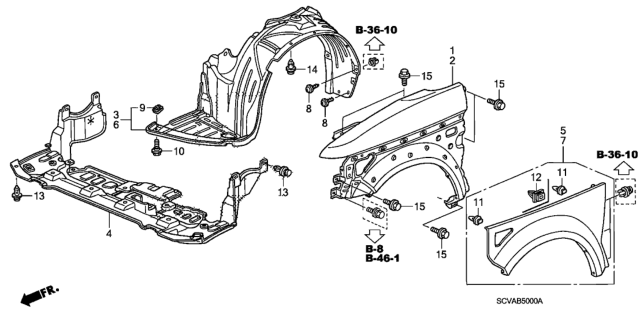 2007 Honda Element Front Fender Diagram