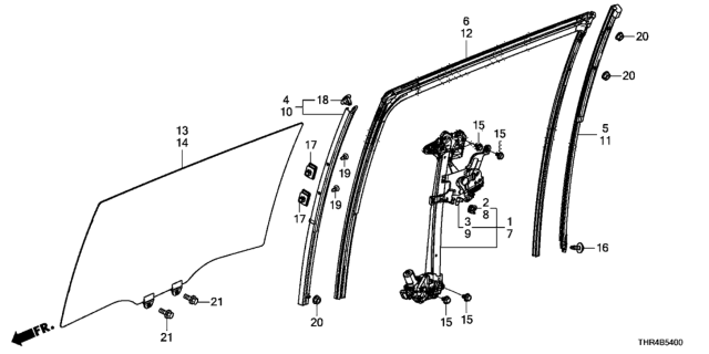 2019 Honda Odyssey Sash, L. RR. Slide Door Diagram for 72771-THR-A01