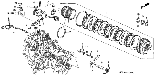 2003 Honda Civic AT Starting Clutch Diagram