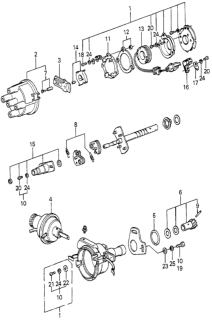 1979 Honda Prelude Clamp, Connector Diagram for 30128-689-005