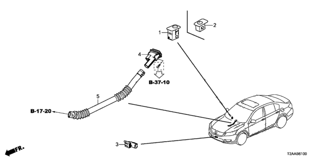 2017 Honda Accord 4 Door LX KA CVT A/C Sensor Diagram