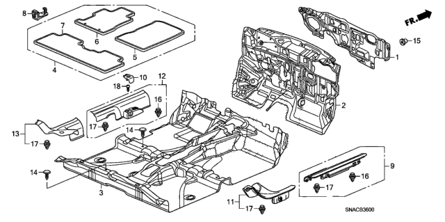 2011 Honda Civic Floor Mat Set *YR400L* (SIENNA BEIGE) Diagram for 83600-SNE-A01ZD