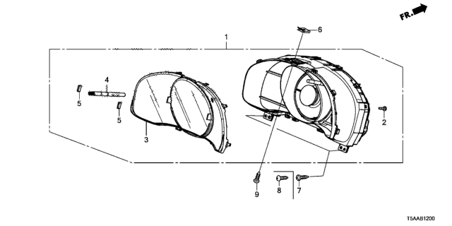 2020 Honda Fit Meter Assembly Combination Diagram for 78100-T5A-A52