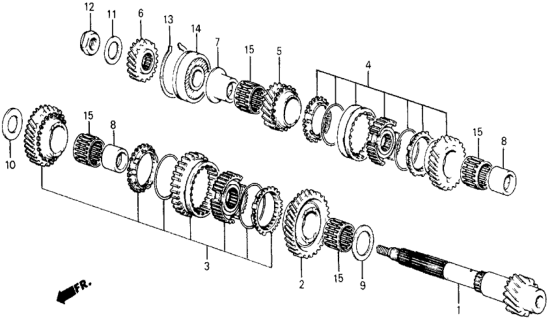 1987 Honda Civic MT Countershaft Diagram