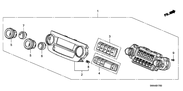 2007 Honda CR-V Panel *NH167L* (Fan) (GRAPHITE BLACK) Diagram for 79506-SWA-A01ZA