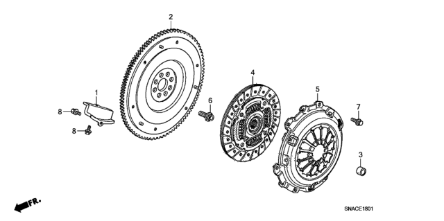 2010 Honda Civic 4 Door SI (HPT) KA 6MT Clutch (2.0L) Diagram