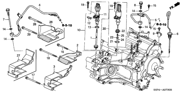 2003 Honda Civic AT ATF Pipe - Speed Sensor Diagram