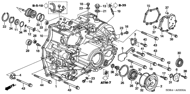 2006 Honda Accord Hybrid Gasket, Torque Converter Case Diagram for 21811-RCK-000