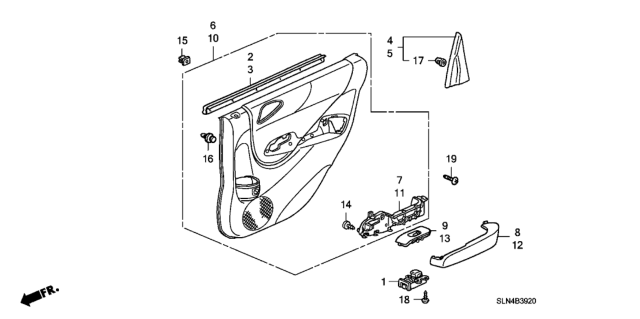 2007 Honda Fit Lining, R. RR. Door *YR298L* (BRIGHT TITANIUM) Diagram for 83733-SLN-A01ZC