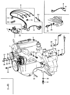 1973 Honda Civic Alternator Assembly Diagram for 31100-634-004