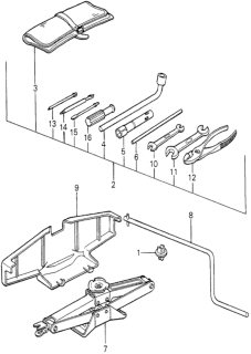 1979 Honda Accord Tools - Jack Diagram