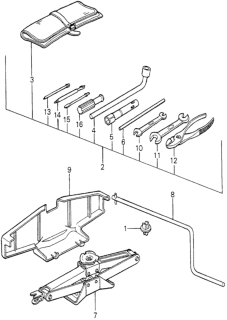 1979 Honda Accord Jack Assy. Diagram for 89310-673-023